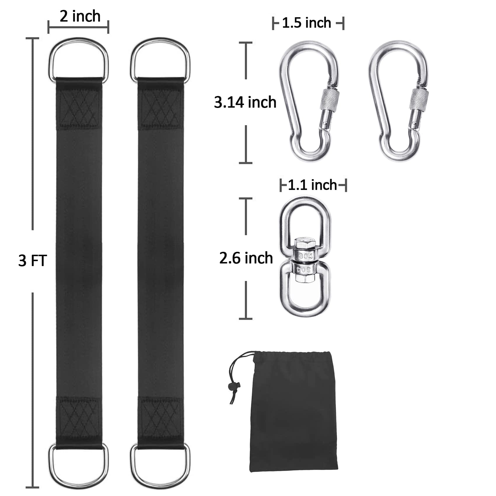 Werflyto swing straps holding a tire swing