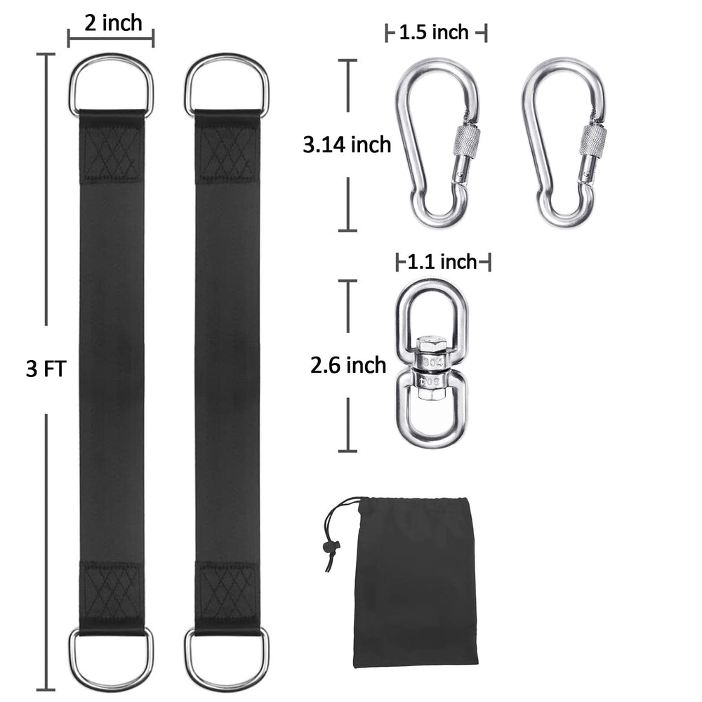 Werflyto swing straps holding a tire swing