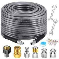 West Bay Sewer Jetter Kit 100FT with all included nozzles and accessories