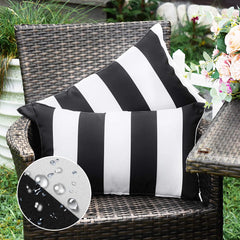 WESTERN HOME WH Outdoor Waterproof Striped Pillow Cover front view