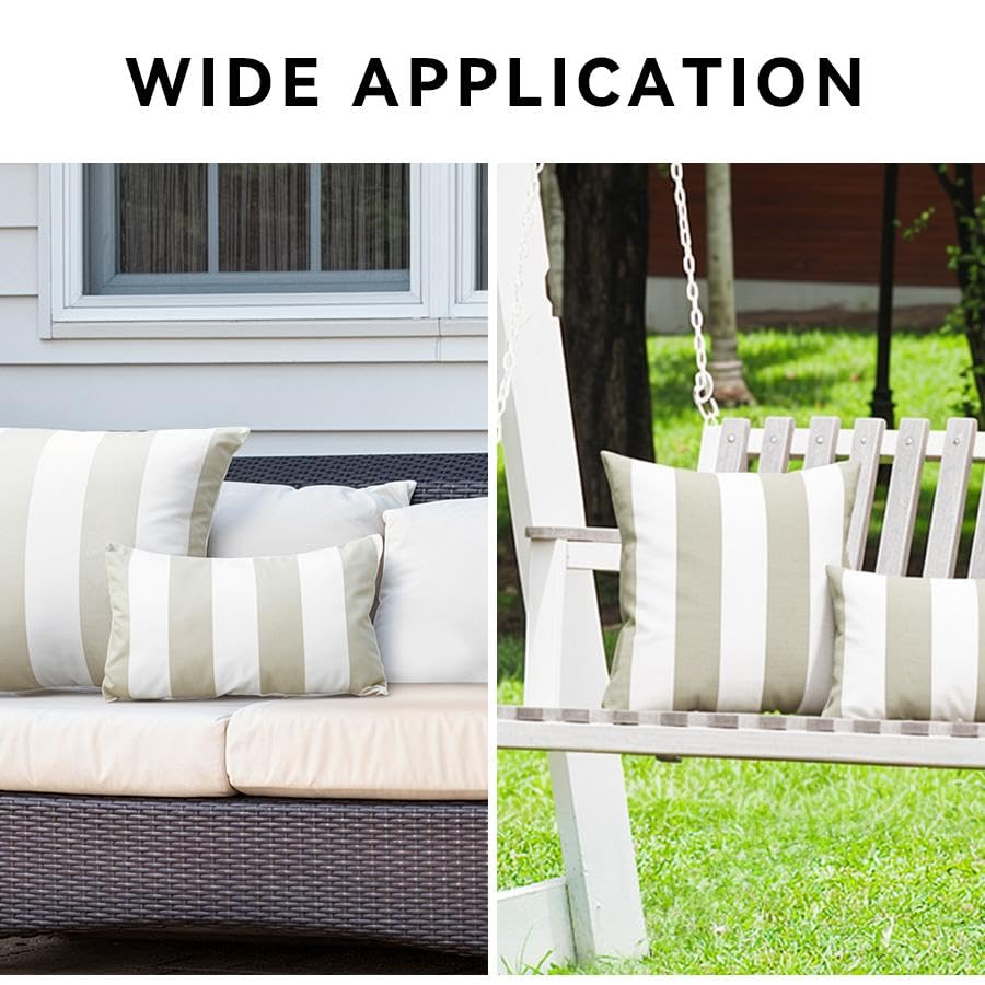 WESTERN HOME WH striped throw pillow covers on a balcony chair