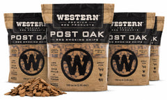 Western Post Oak BBQ Wood Chips 4 Pack front view