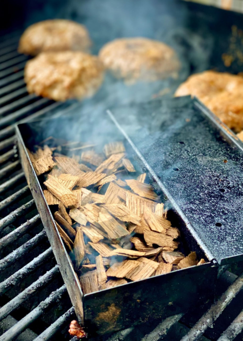 Western Post Oak BBQ Wood Chips with ribs