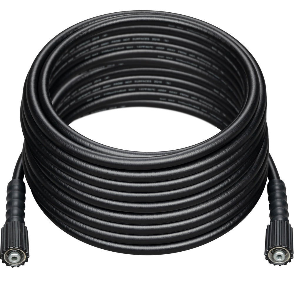 Westinghouse 50 ft PVC pressure washer hose front view, black
