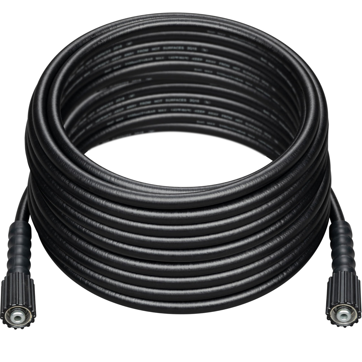 Westinghouse 50 ft PVC pressure washer hose front view, black