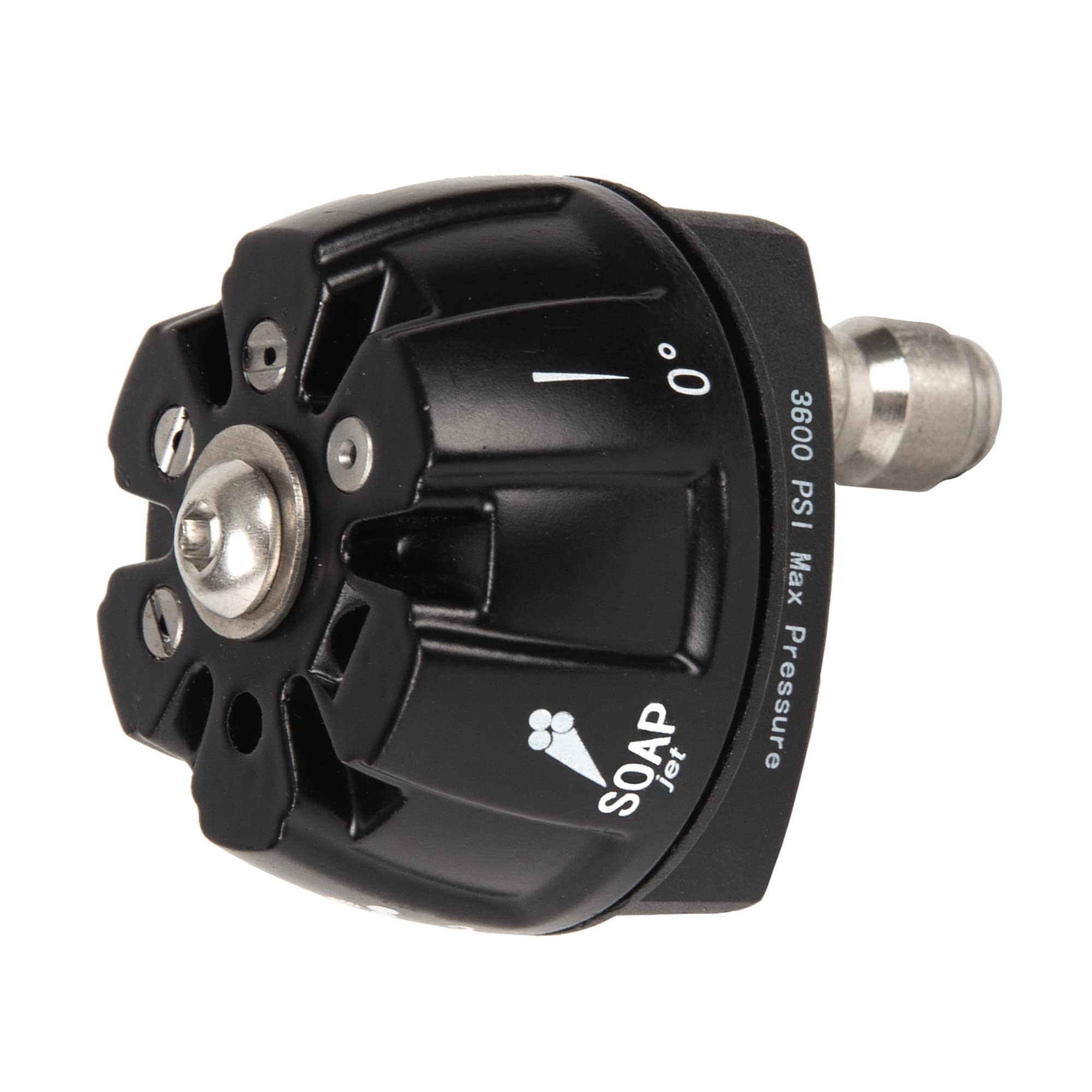 Westinghouse 6-in-1 pressure washer nozzle attachment front view, black