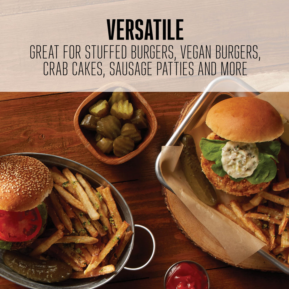 Weston Burger Press showing non-stick heavy-duty cast aluminum finish