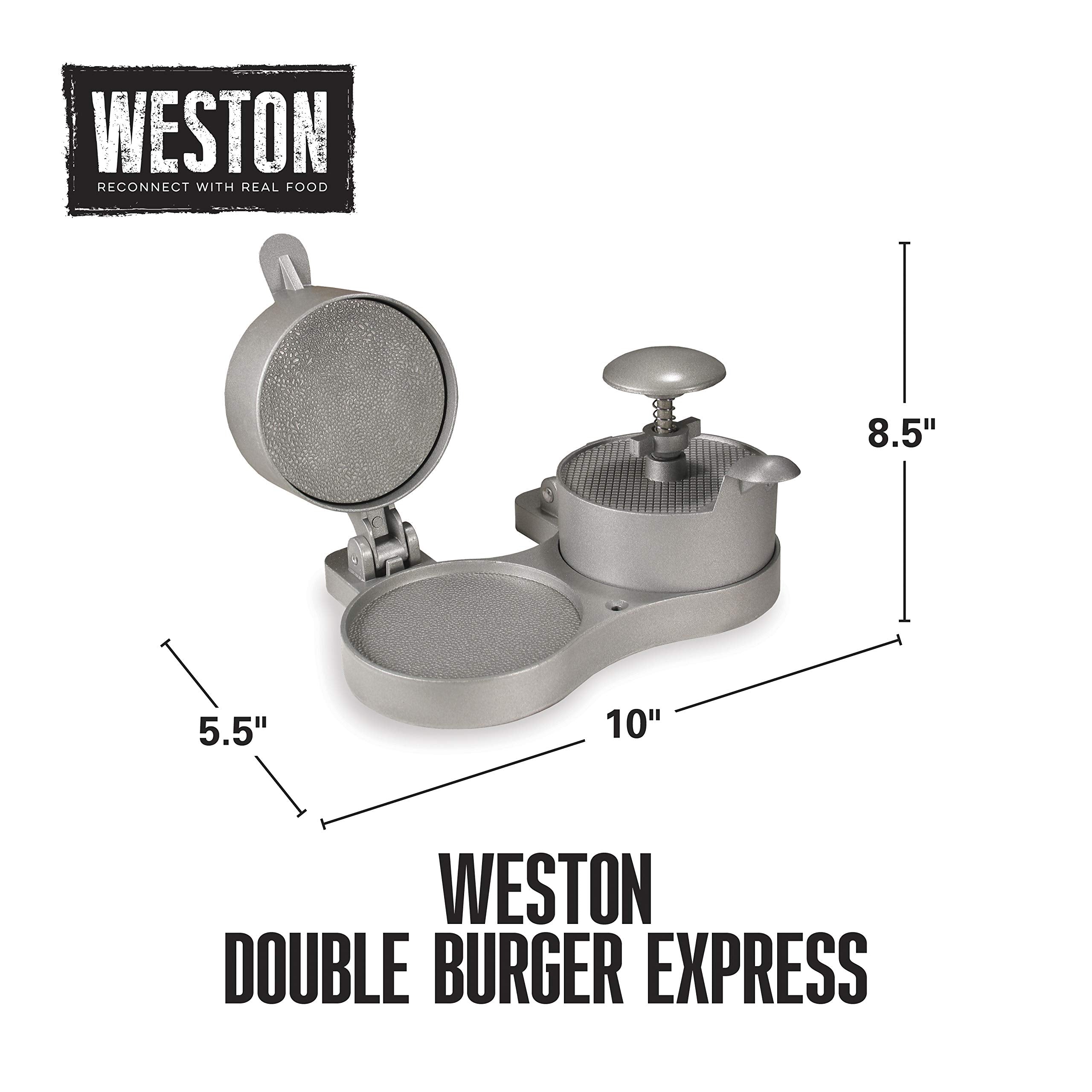 Weston Double Burger Press showcasing adjustable thickness feature