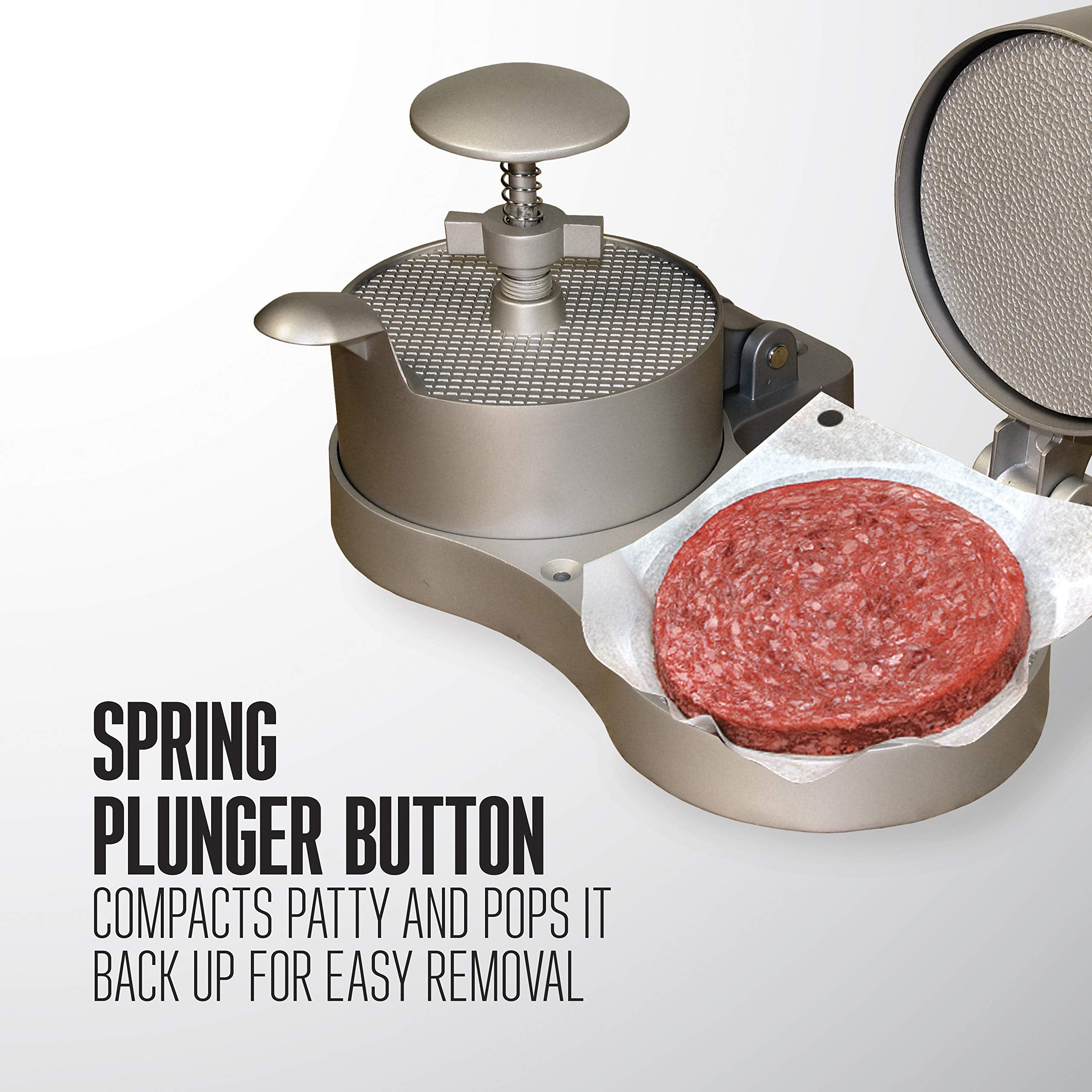 Weston Double Burger Press side view with non-stick surface