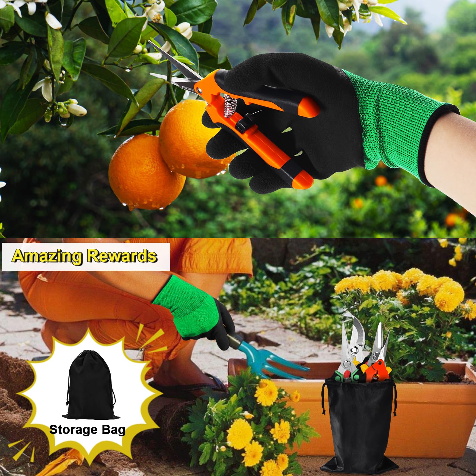 Wevove gardening gloves with latex grip close-up