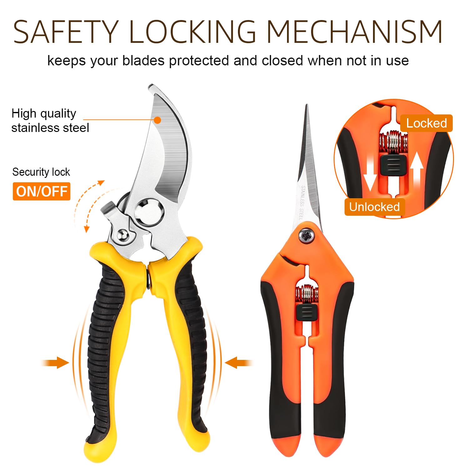 Wevove pruning shears set displayed with a background of plants