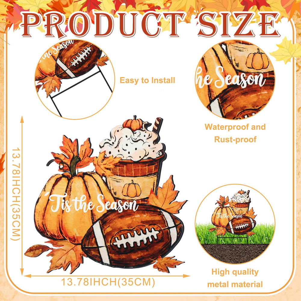 Weysat Fall Pumpkin Yard Sign displayed in garden setting