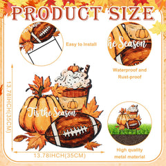 Weysat Fall Pumpkin Yard Sign displayed in garden setting