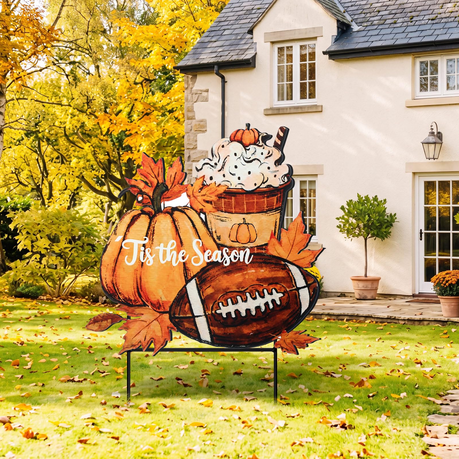 Weysat Fall Pumpkin Yard Sign showing vibrant autumn colours