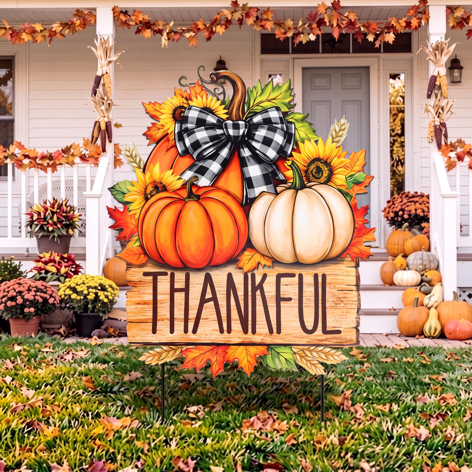Weysat Pumpkin Yard Sign front view with colorful design