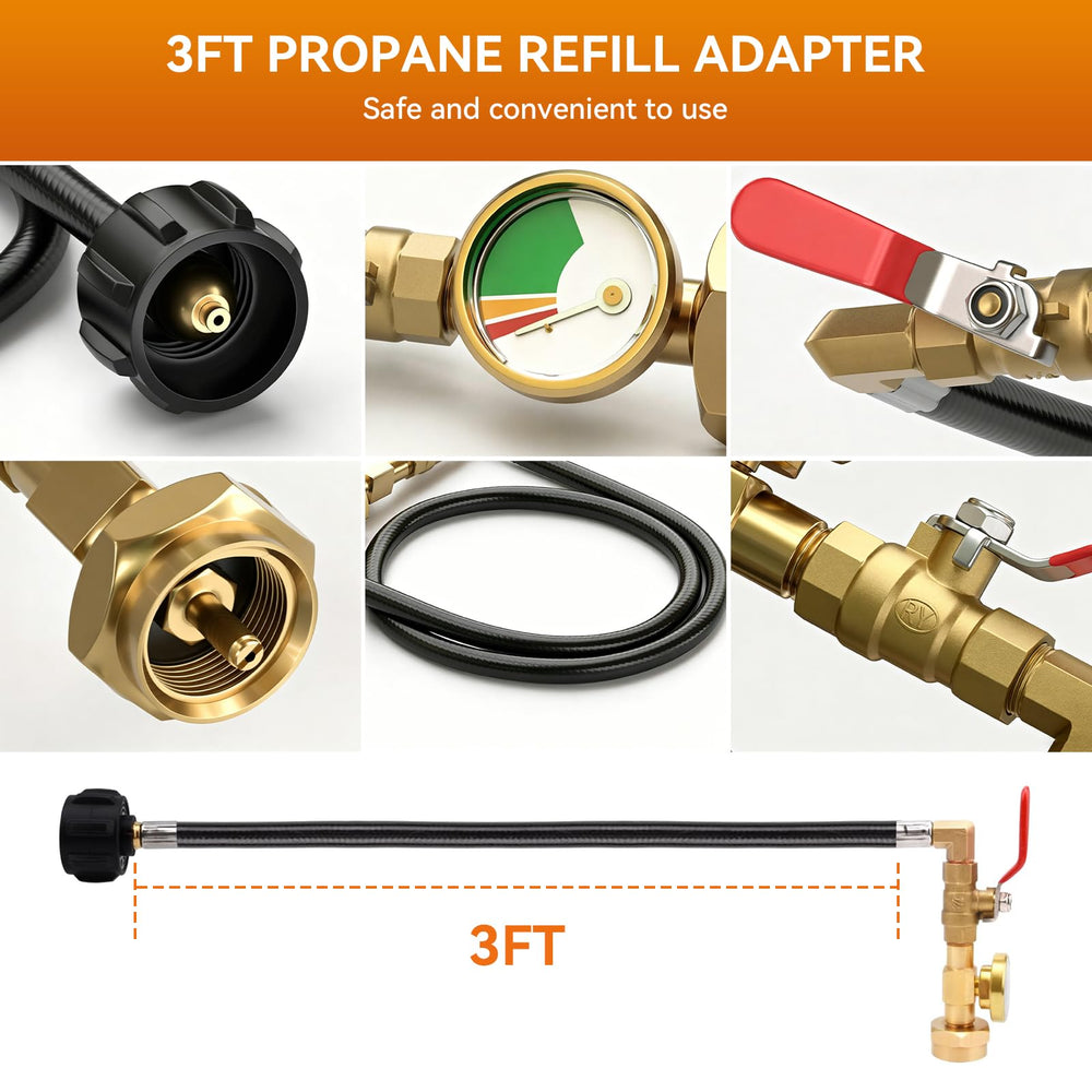 WGXY propane refill adapter in action at a BBQ grill