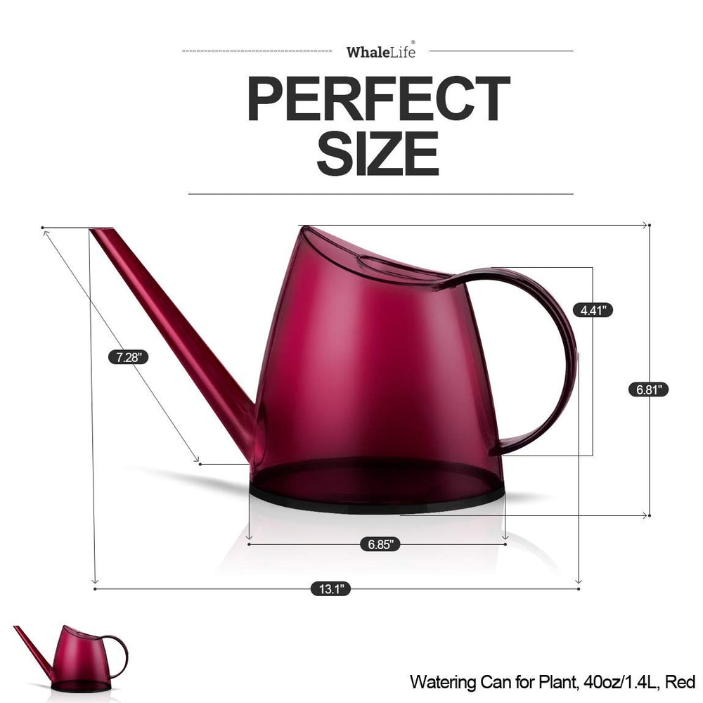 WhaleLife 1.4L Indoor Watering Can with ergonomic handle