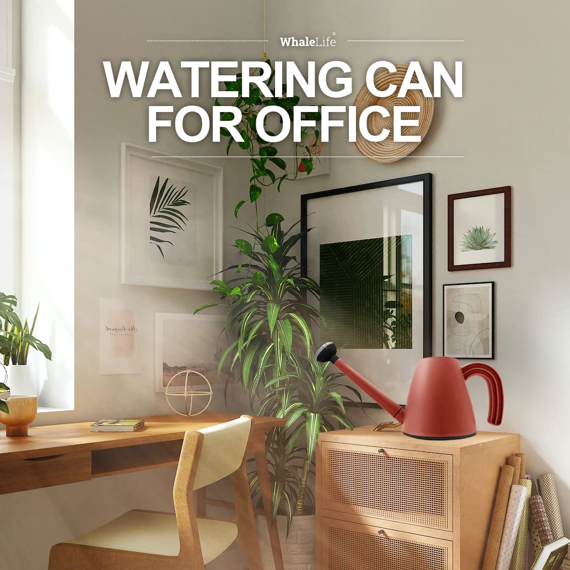 WhaleLife Indoor Plant Watering Can with small potted plants around