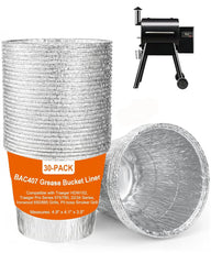 Whaleme 30 Pack Grease Bucket Liner for Traeger grills front view