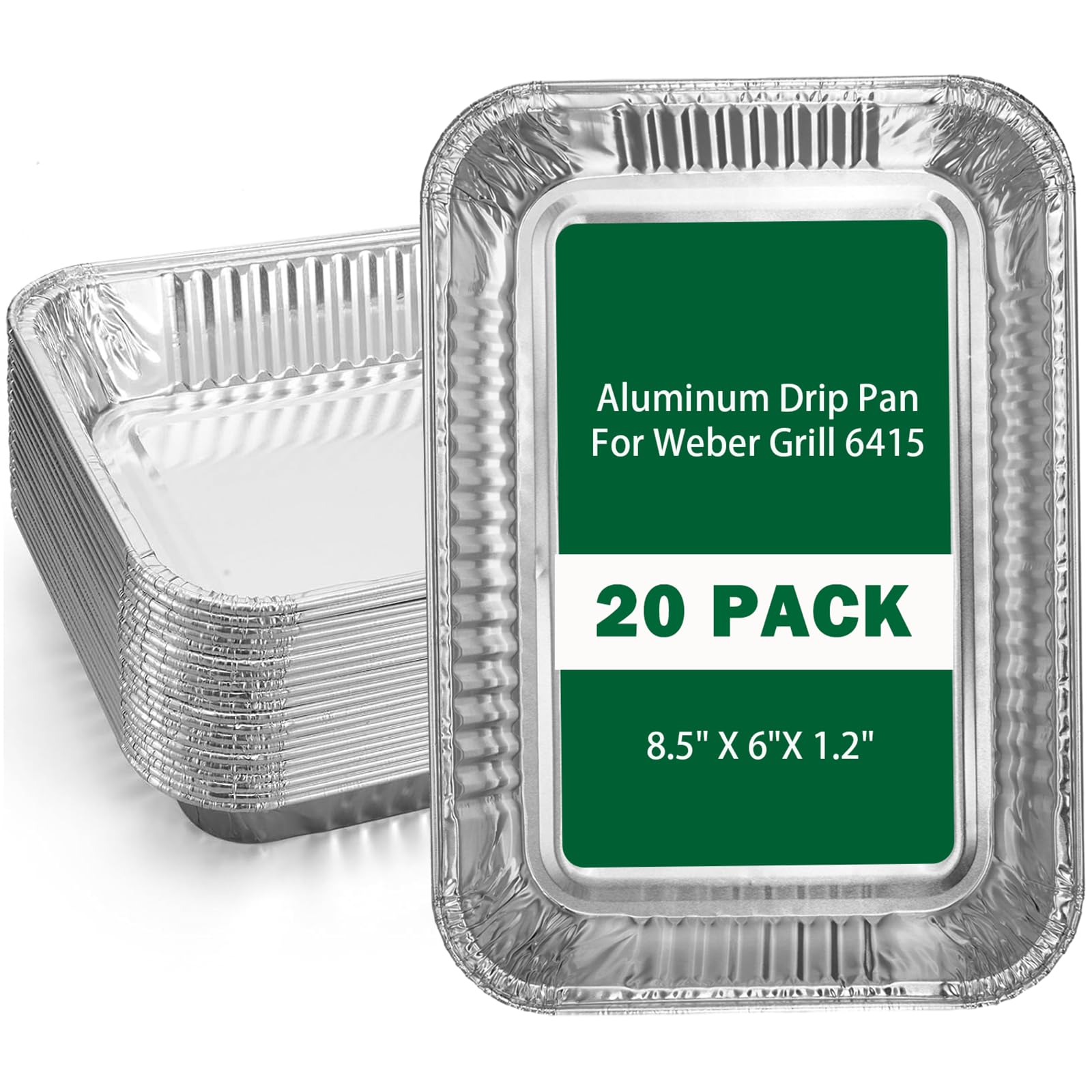Whaleme Aluminum Drip Pans 20 Pack, front view