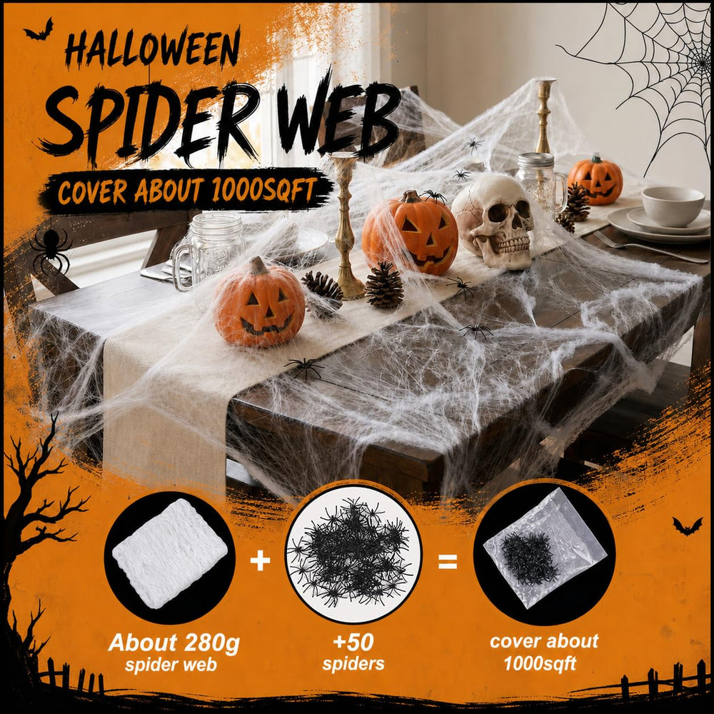 White spider web gauze spread out for Halloween decoration