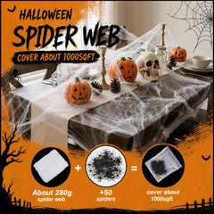 White spider web gauze spread out for Halloween decoration