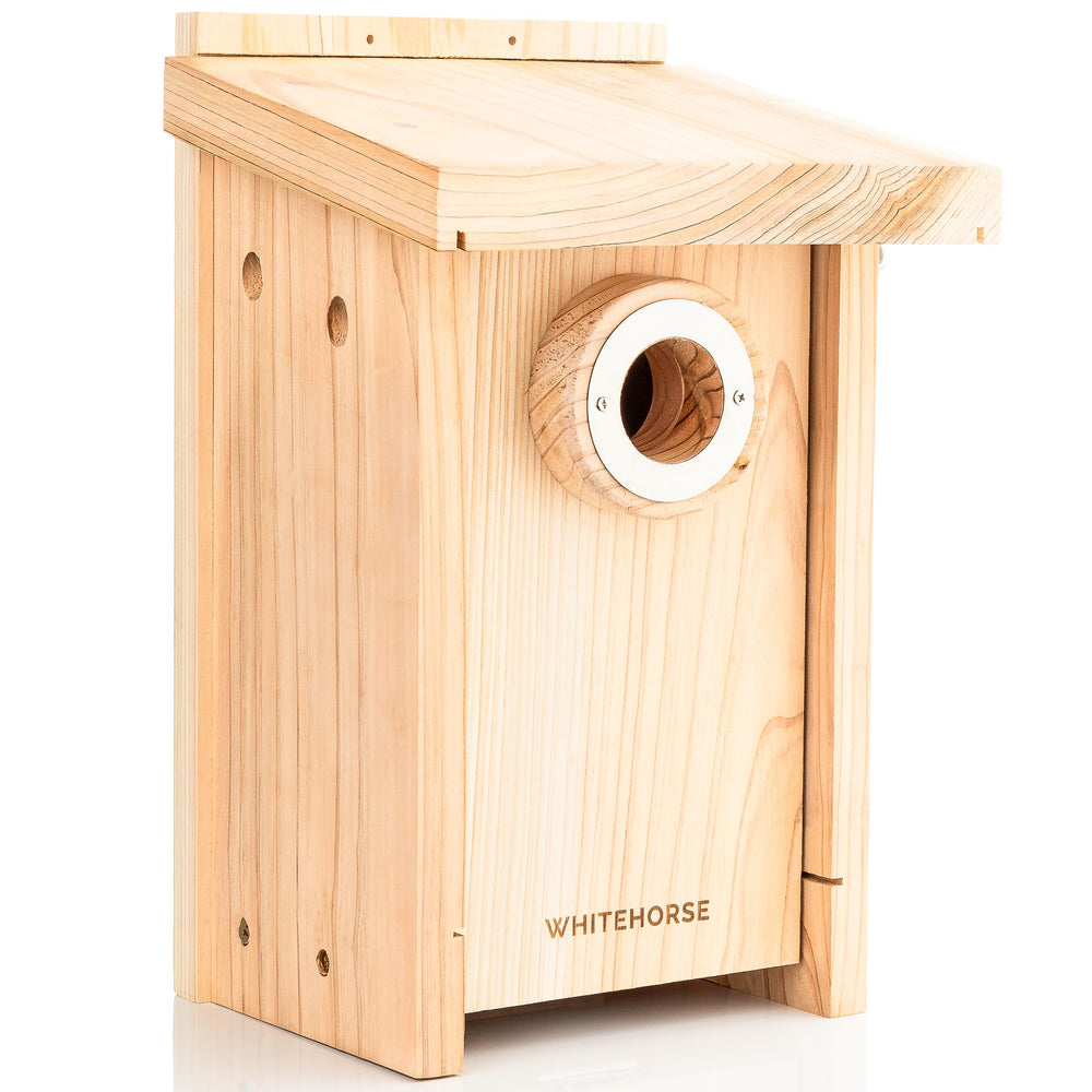 WHITEHORSE Bluebird House front view with cedar wood finish