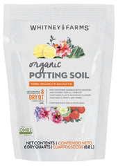 Whitney Farms Organic Potting Soil 8 qt bag front view