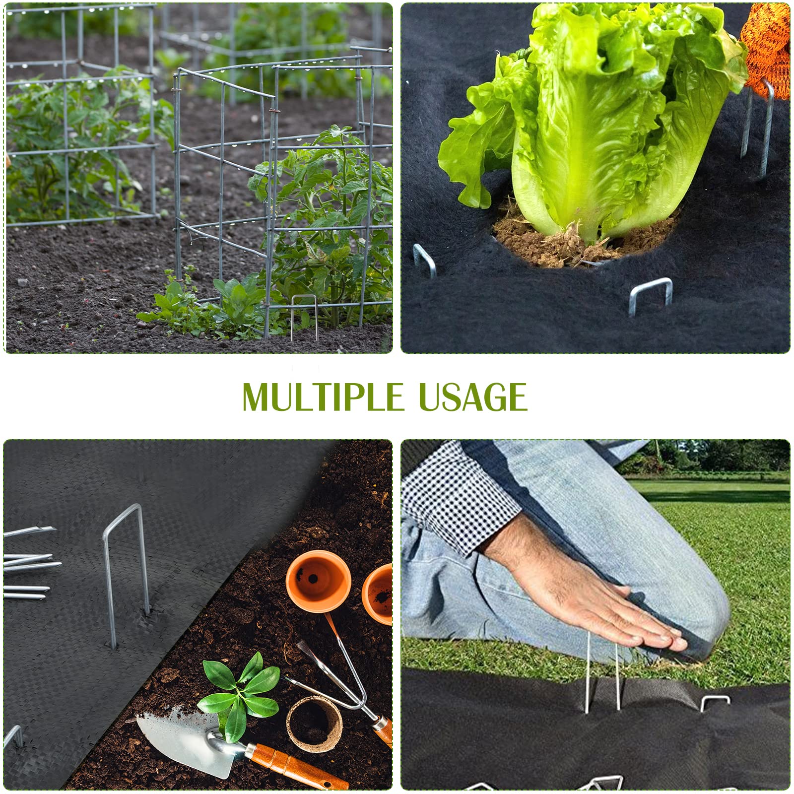 Whonline landscape staples in use for securing tarpaulin
