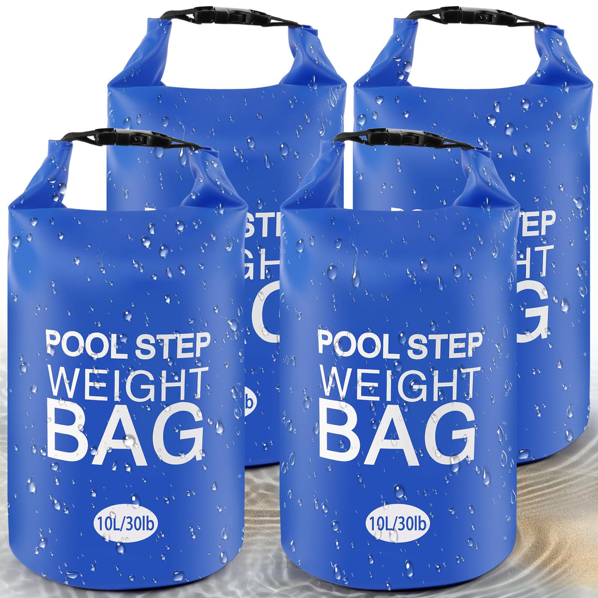 whumsdog pool ladder weights 30 lb each, blue front view