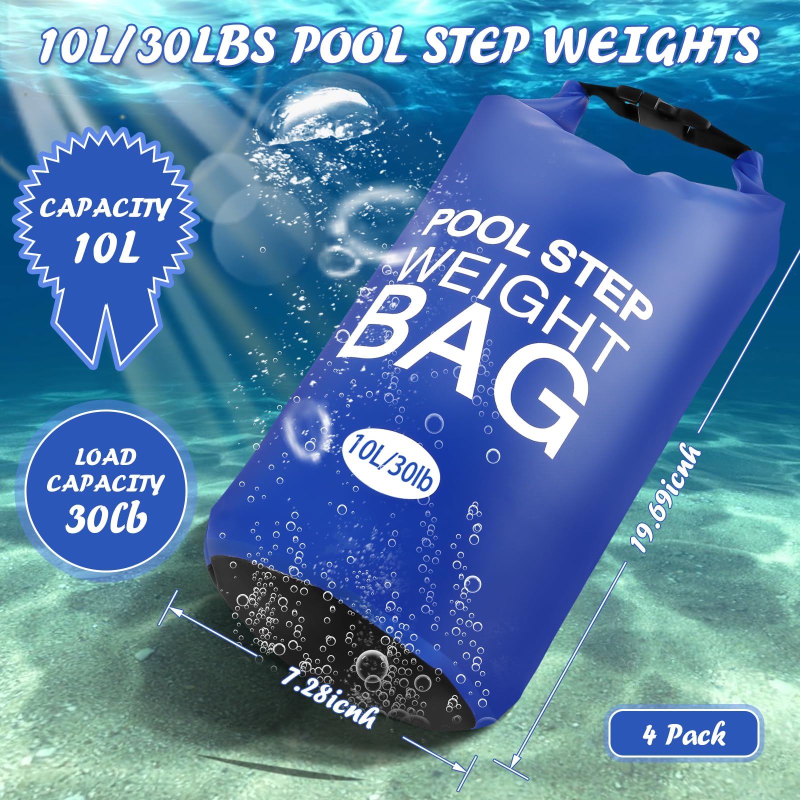 whumsdog pool ladder weights assembled with sand