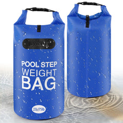 whumsdog pool ladder weights blue bags front view