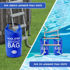 whumsdog pool ladder weights stacked for storage