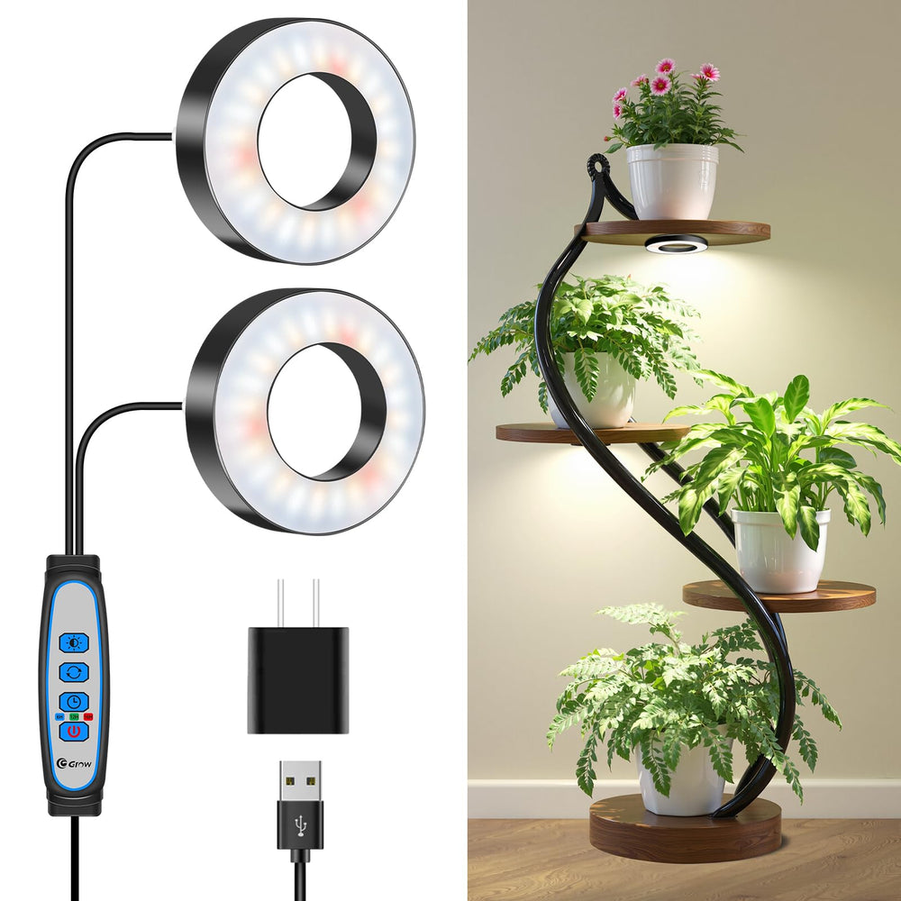 Wiaxulay 3.5-inch grow light with two heads, black colour