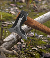WICING Camping Hatchet with sharpening stone and leather sheath