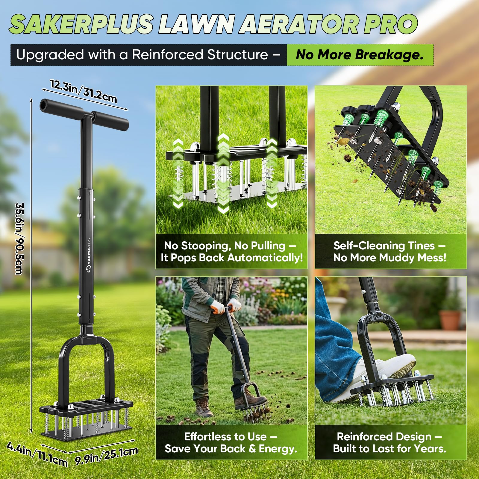 Wide foot plate of SakerPlus Aerator showing cushioned design