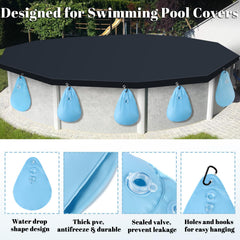 Wide mouth design of UQM pool cover weights for easy filling