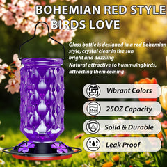 Wide-mouth glass jar of FibreDeep hummingbird feeder