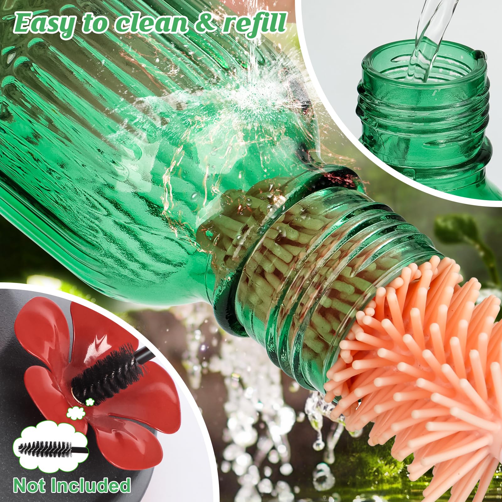 Wide-mouth opening of FEED GARDEN Hummingbird Feeder for easy cleaning