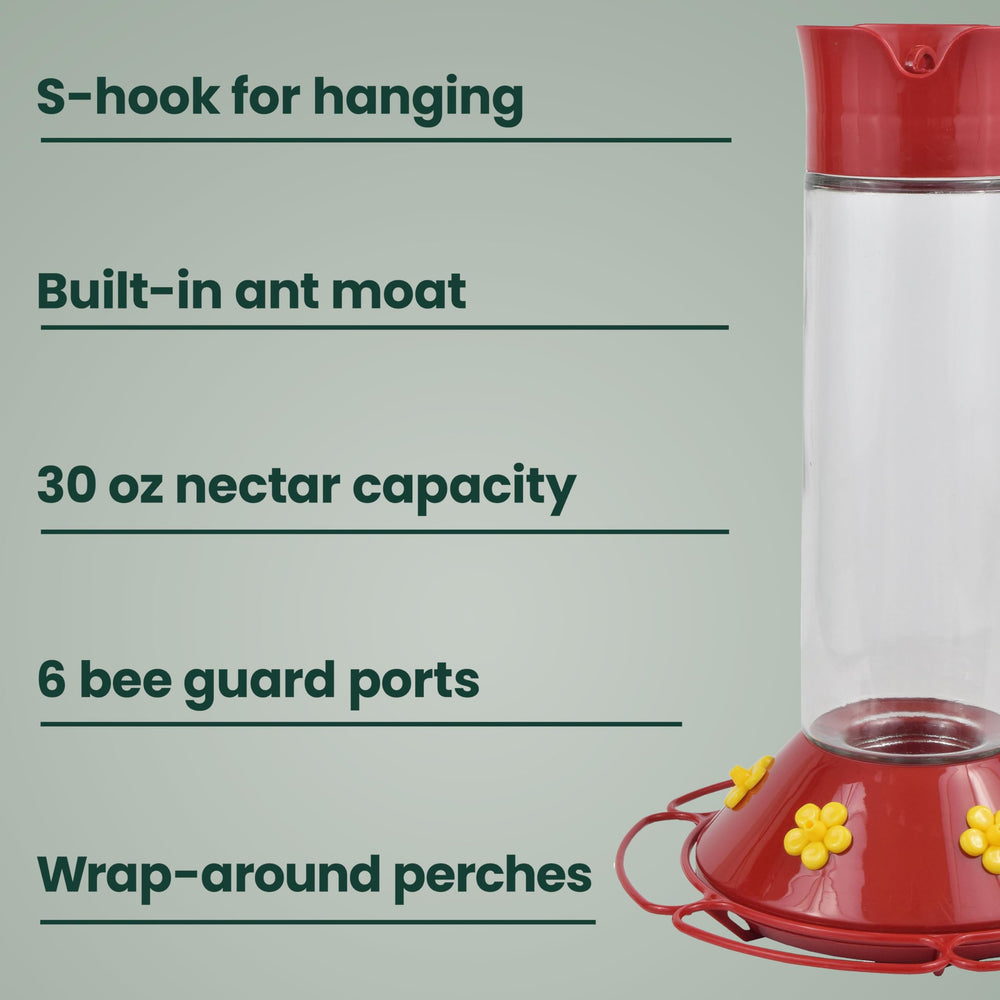 Wide-mouth opening of Perky-Pet Hummingbird Feeder for easy filling
