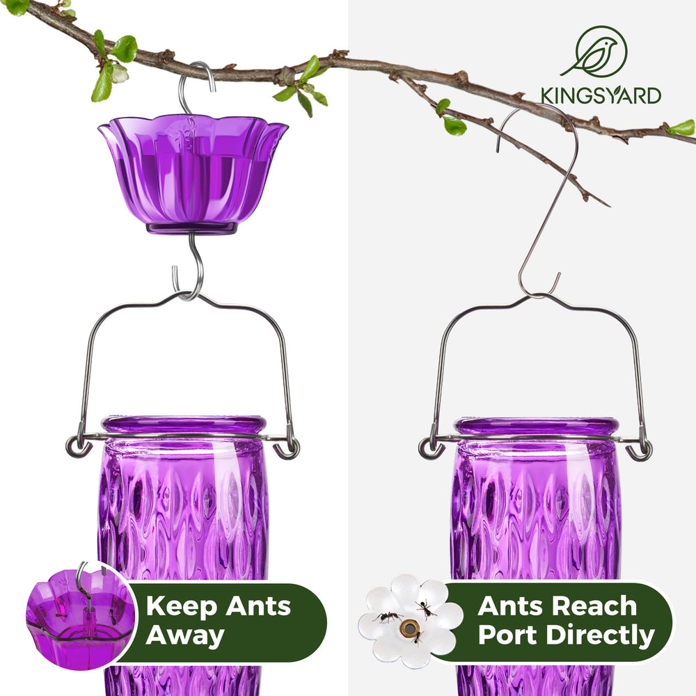 Wide-mouth reservoir of Kingsyard Hummingbird Feeder for easy refilling