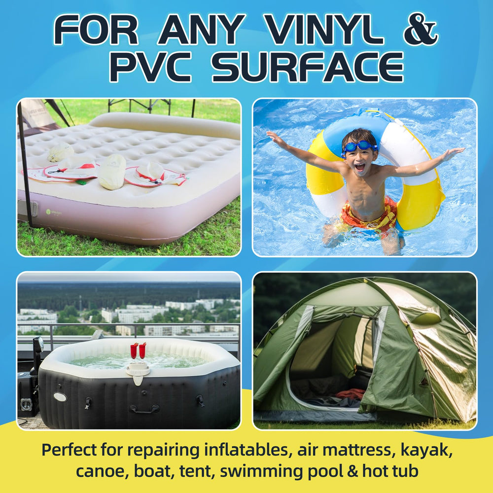 Wide view of Wonshine Air Mattress Patch Kit on a table