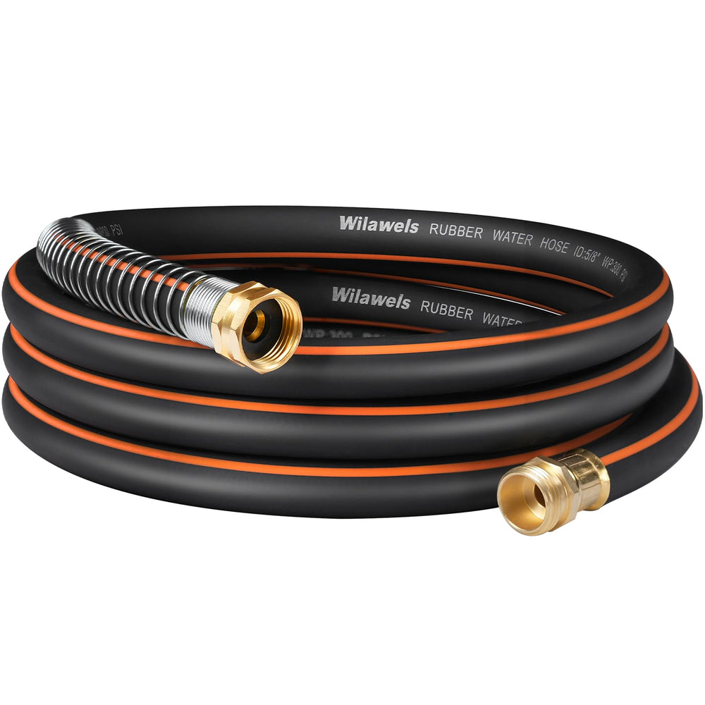 WILAWELS 15FT rubber garden hose with brass connectors
