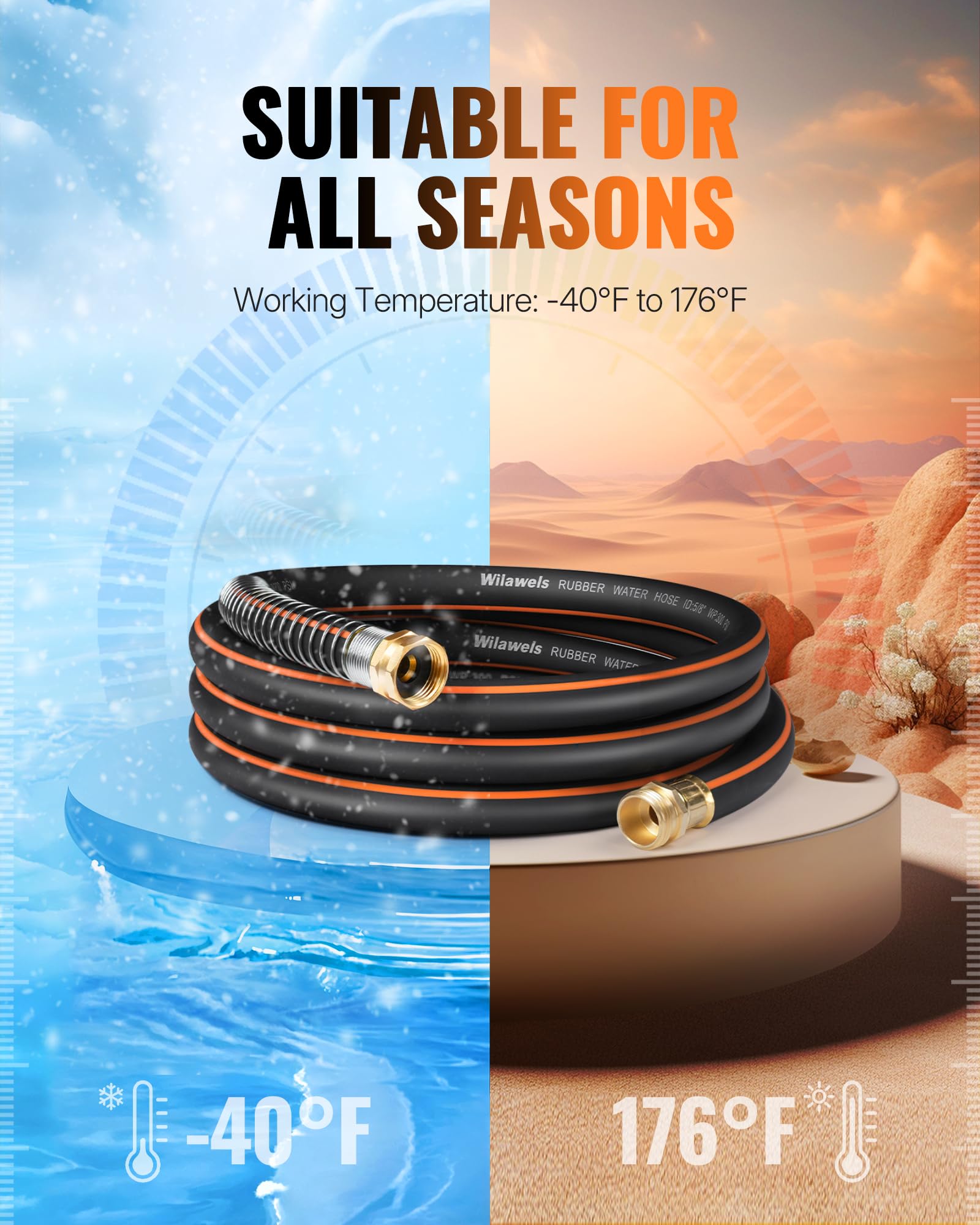WILAWELS garden hose black and orange design