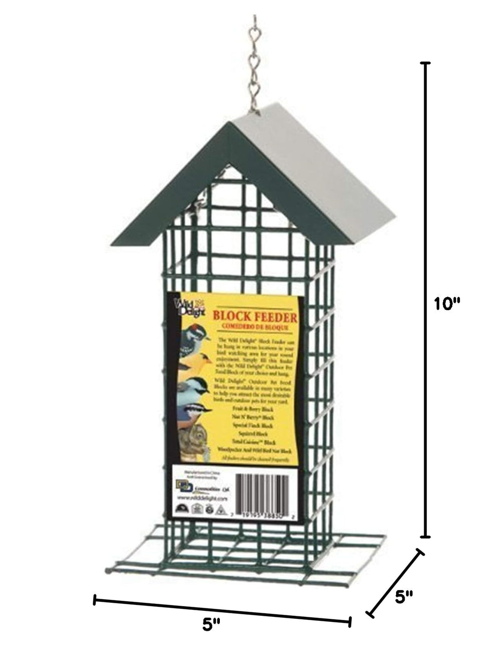 Wild Delight Block Feeder hanging with Wild Delight outdoor pet blocks