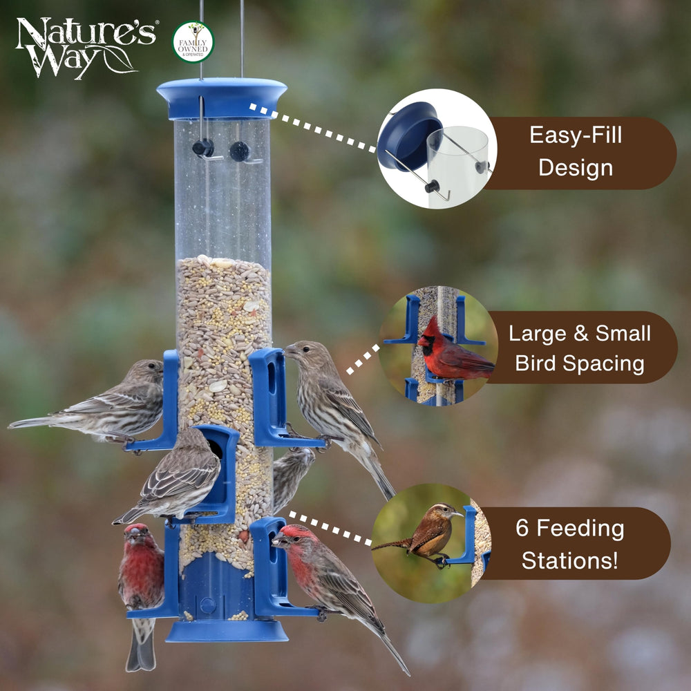 Wild Wings Plastic Seed Tube Bird Feeder easy-clean base close-up