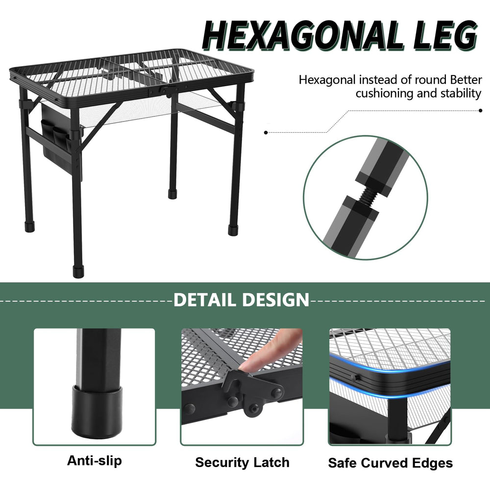 WildFinder Camping Grill Table with assembly guide