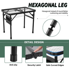 WildFinder Camping Grill Table with assembly guide