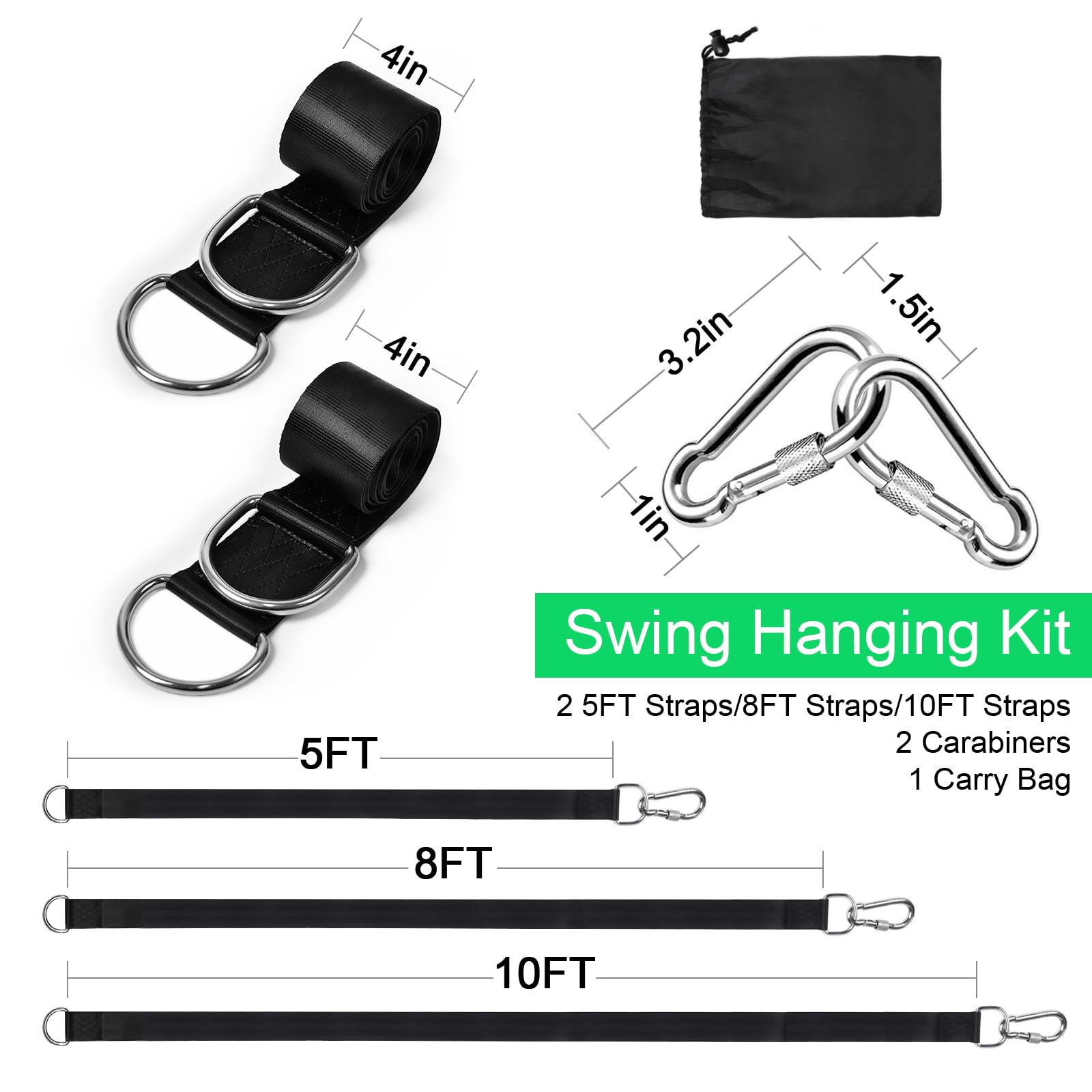 WILDJUE Tree Swing Hanging Straps installed on a tree