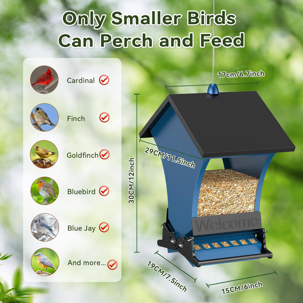 Wildpark Squirrel Proof Bird Feeder filled with seeds